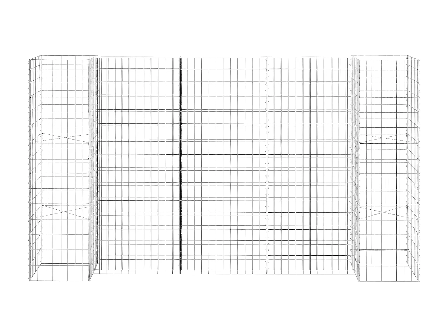 Jardinière à gabion en H Fil d'acier 260x40x150 cm WVGQ5981