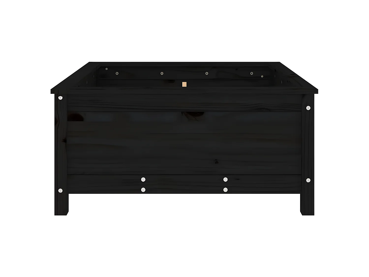 Jardinière noir 82,5x82,5x39 cm bois massif de pin BE2055