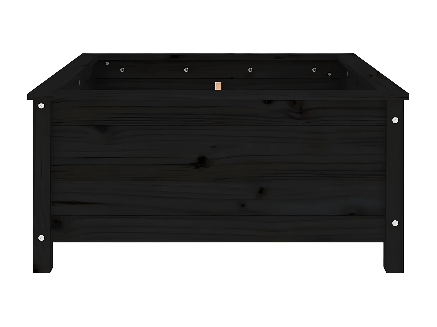 Jardinière noir 82,5x82,5x39 cm bois massif de pin BE2055