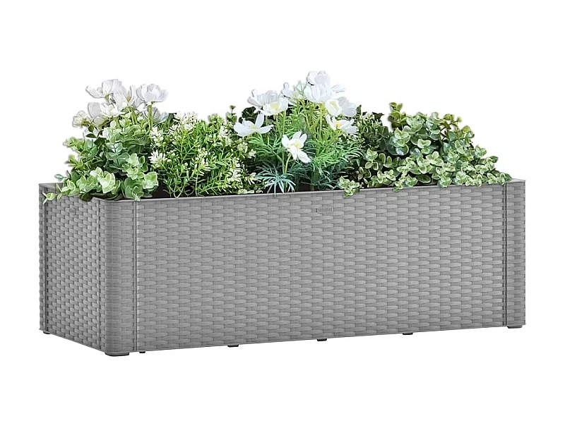 Jardinera con sistema de riego automático gris 100x43x33 cm ES82326
