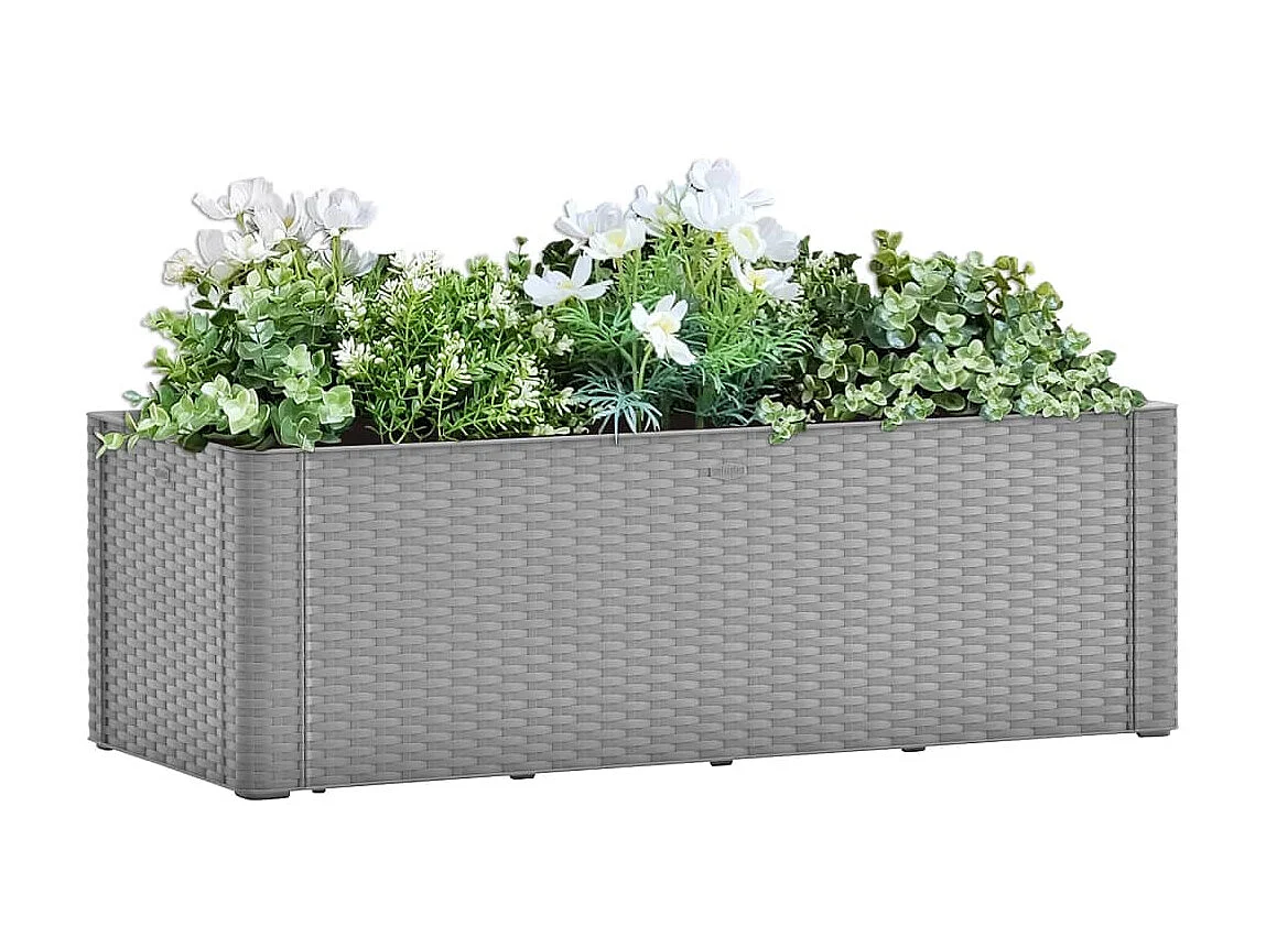 Jardinera con sistema de riego automático gris 100x43x33 cm ES82326