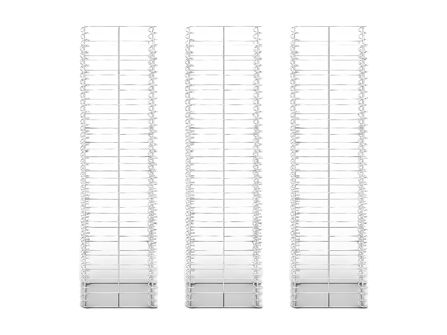 Cestas de muro de gaviones alambre galvanizado 25x25x100 3 uds ES22493