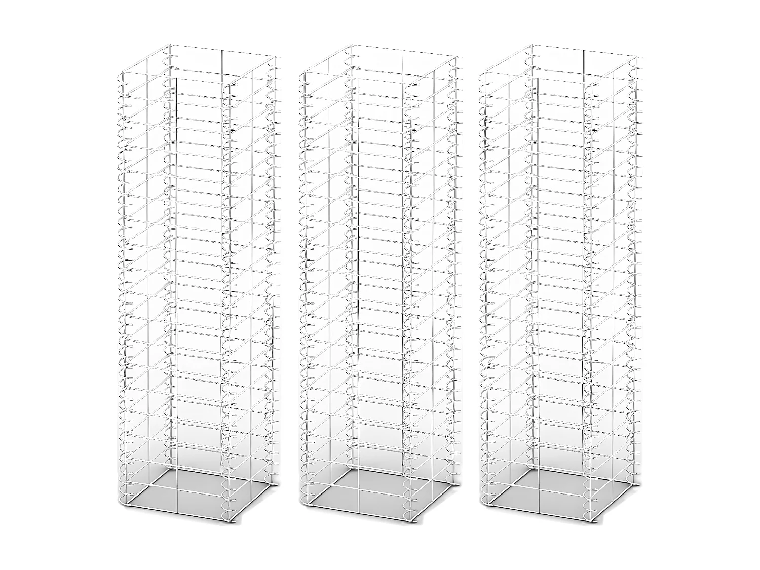 Jeu de panier de gabion 3 pcs Fil galvanisé 25 x 25 x 100 cm  WVGQ9470