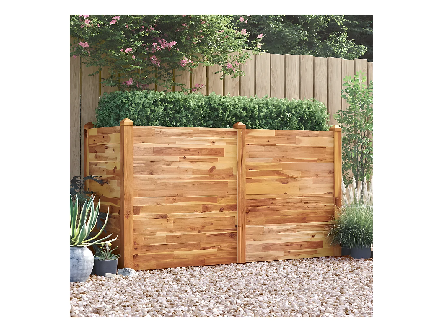 Canteiro elevado de jardim 160x60x84 cm madeira acácia maciça PT914012