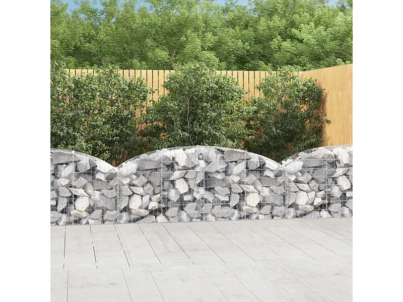 Panier de gabions arqué 200x50x60/80 cm Fer galvanisé WVGQ2658