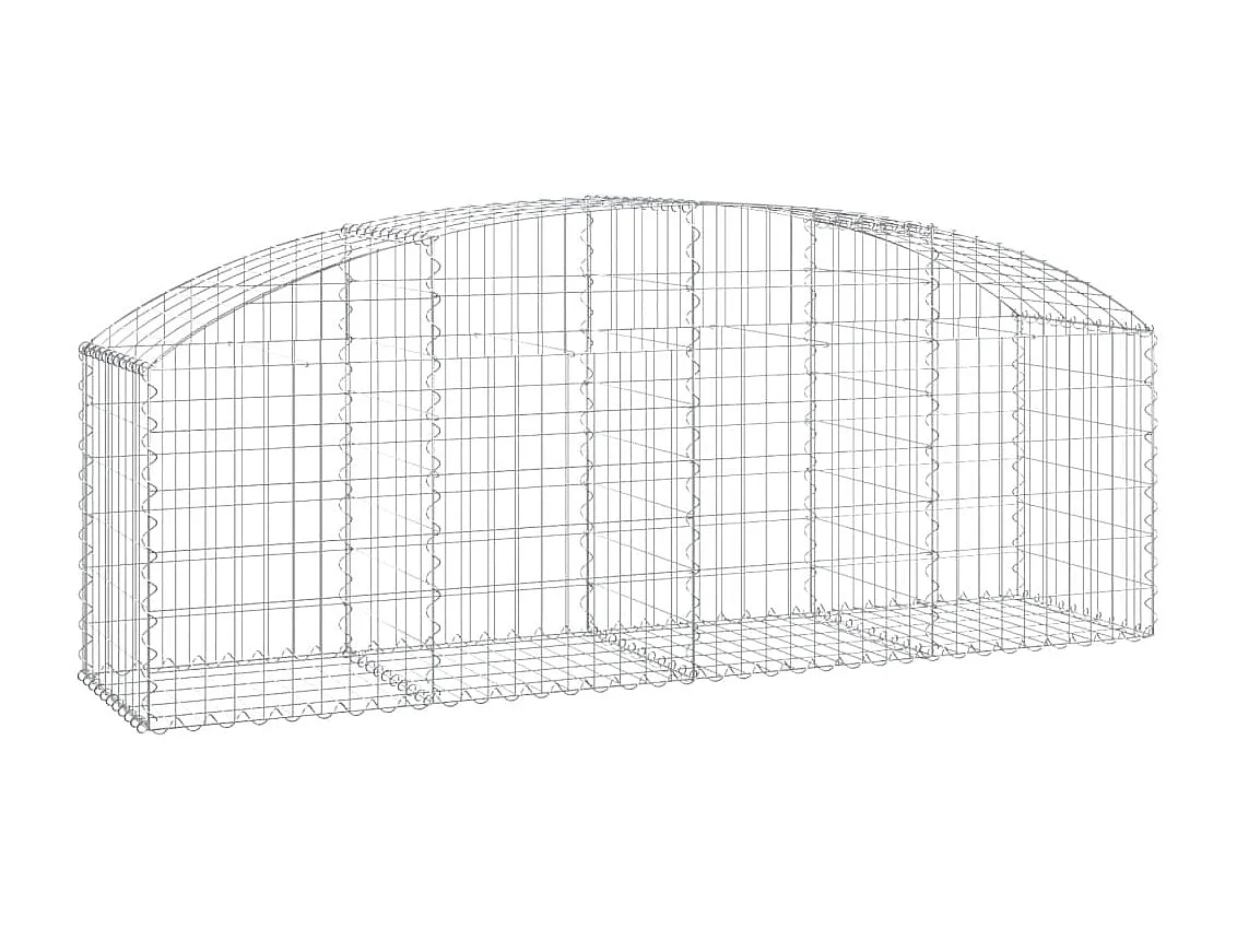 Cesta de gaviones forma arco hierro galvanizado 200x50x60/80 cm ES85313