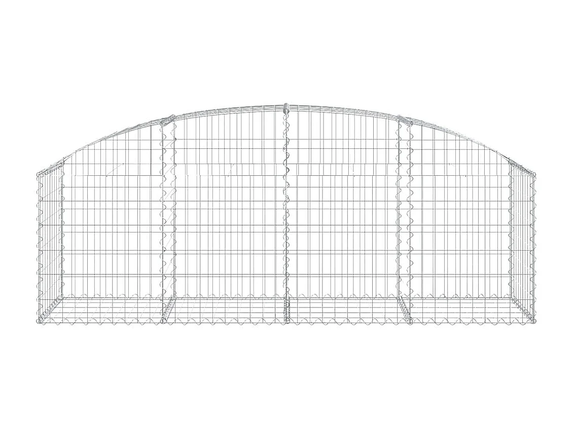 Cesta de gaviones forma arco hierro galvanizado 200x50x60/80 cm ES85313