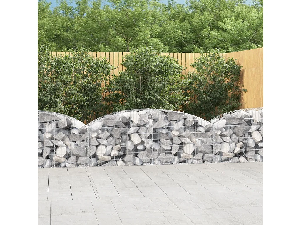 Panier de gabions arqué 200x50x60/80 cm Fer galvanisé WVGQ2658