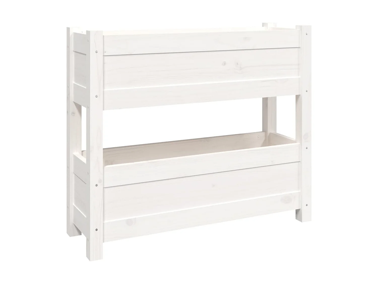 Jardinière Blanc 77x25x66 cm Bois massif de pin BE2735