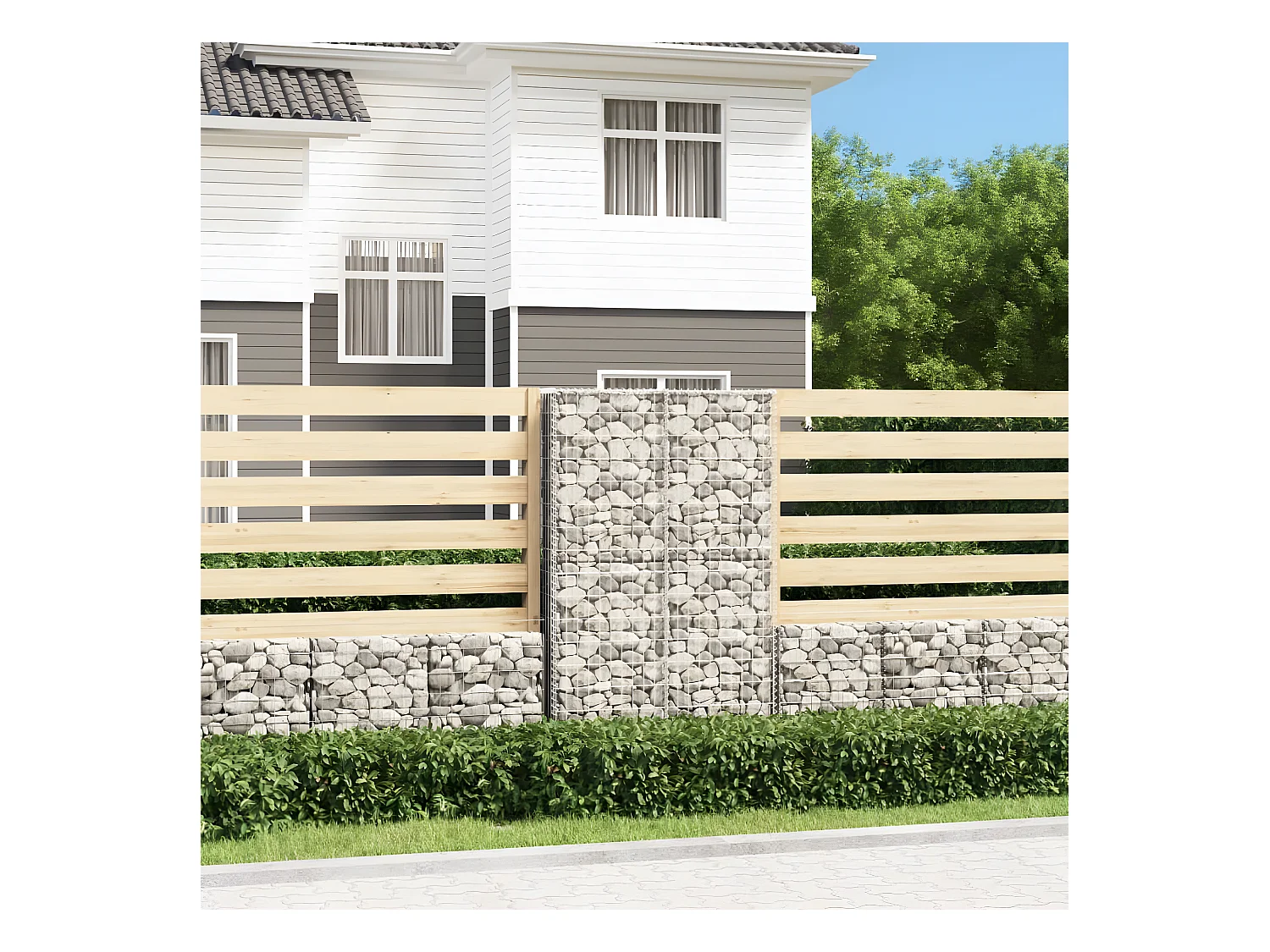 Mur de gabion avec couvercle Fil galvanisé 150 x 100 x 30 cm  WVGQ1292