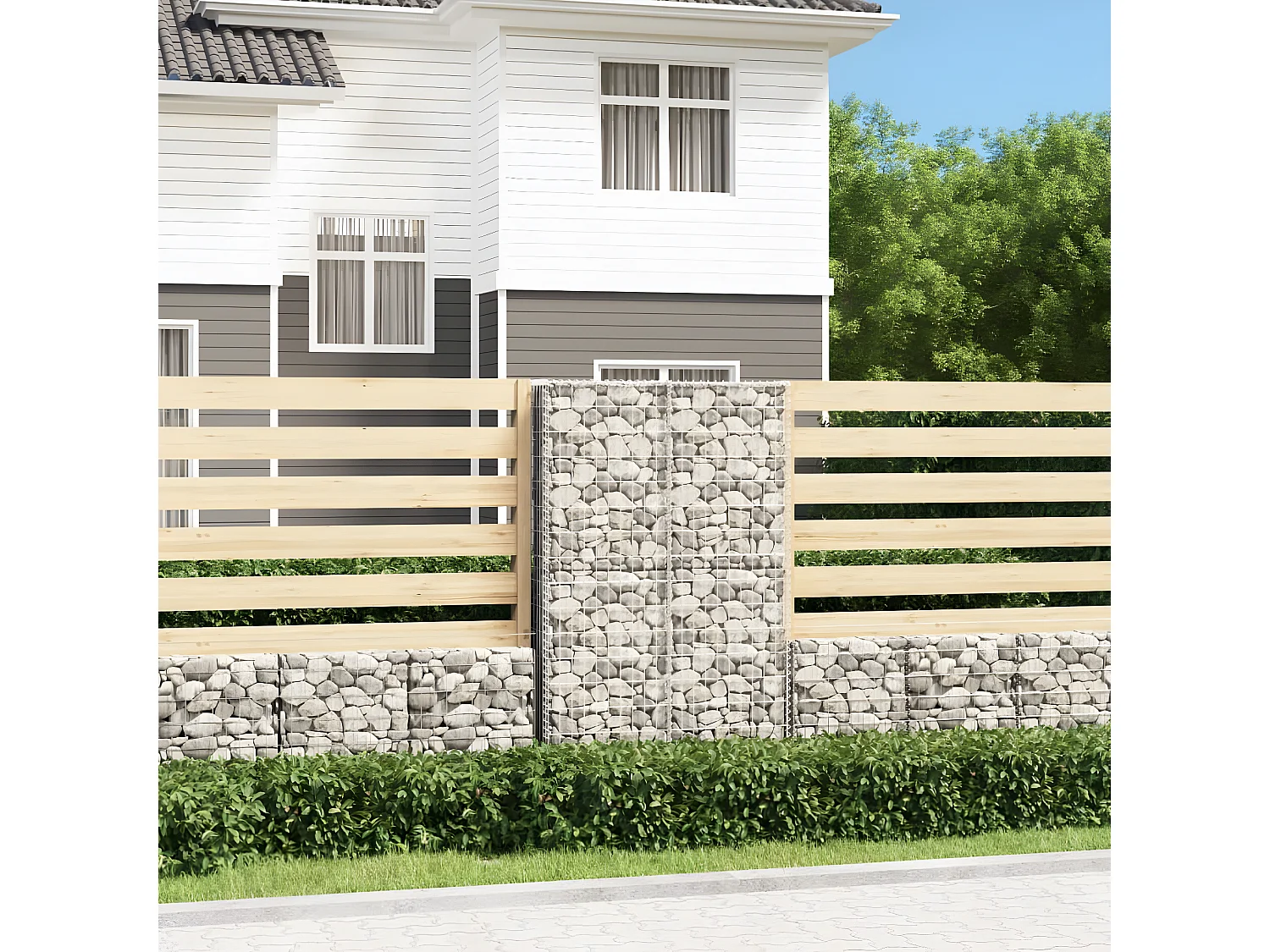 Mur de gabion avec couvercle Fil galvanisé 150 x 100 x 30 cm  WVGQ1292