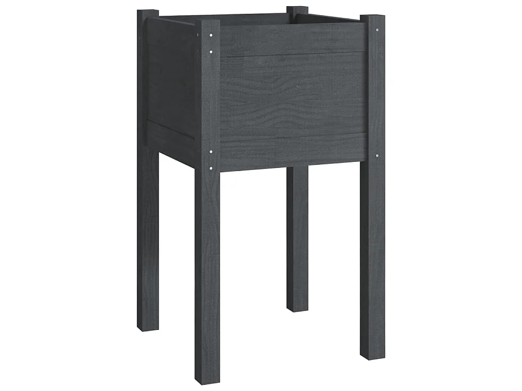 Jardinière d'extérieur Gris 40x40x70 cm Bois de pin massif BE4794