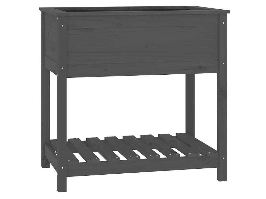 Jardinière avec étagère Gris 82,5x54x81 cm Bois massif de pin BE8179