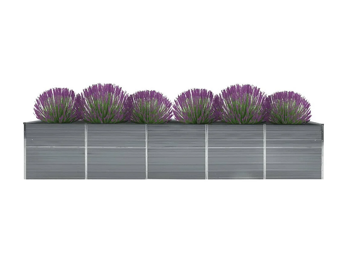 Plantenbak verhoogd 400x80x45 cm gegalvaniseerd staal grijs