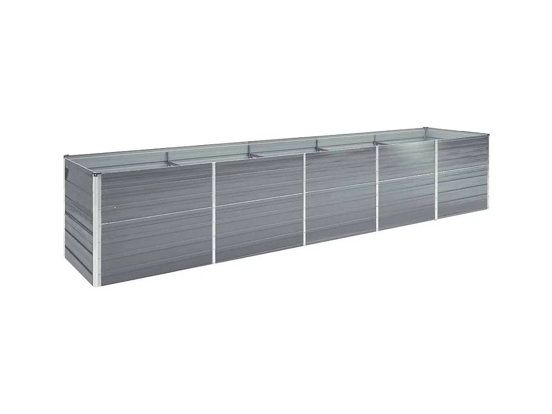 Jardinera de acero galvanizado gris 400x80x45 cm ES48870