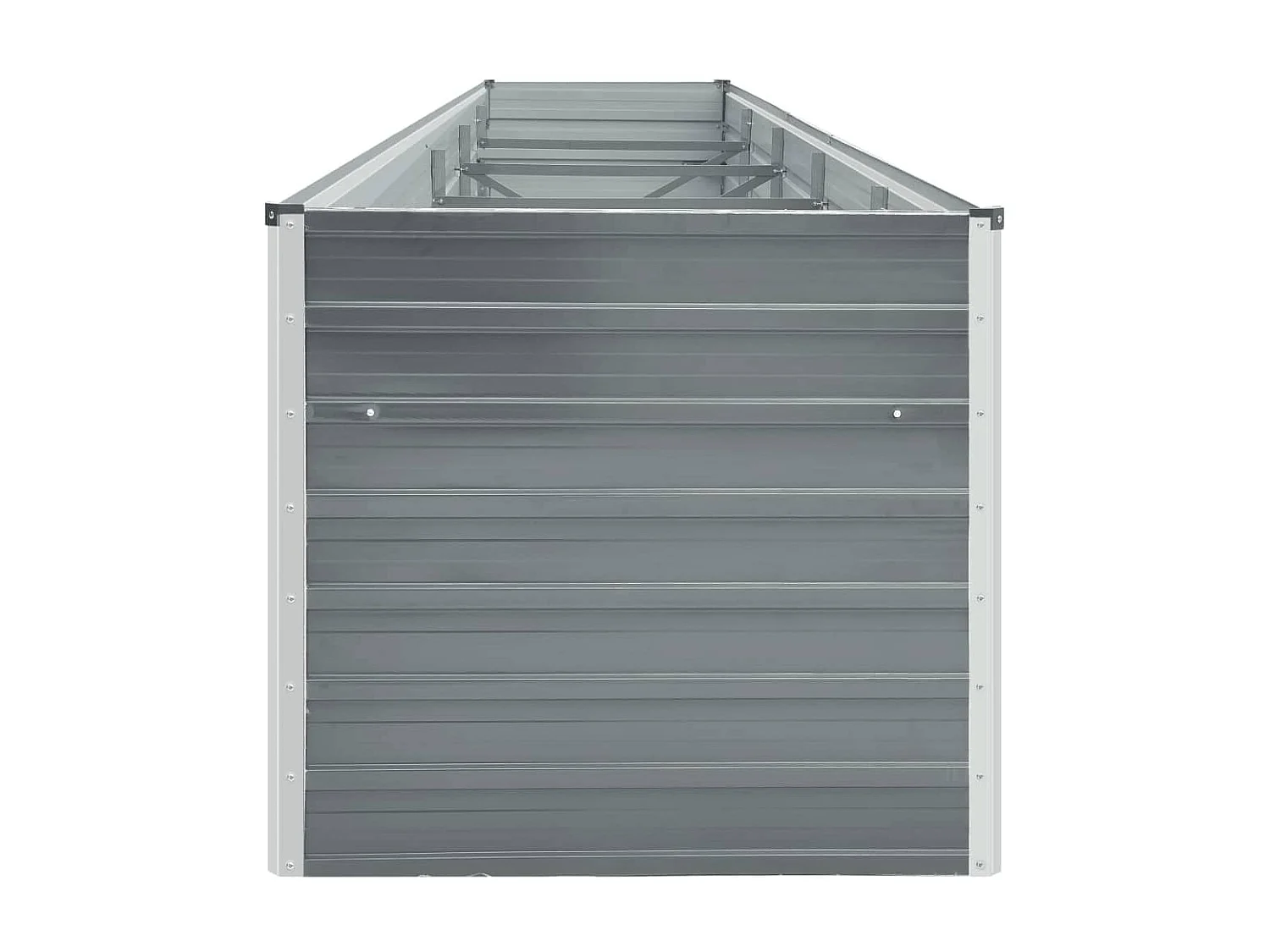 Jardinera de acero galvanizado gris 400x80x45 cm ES48870