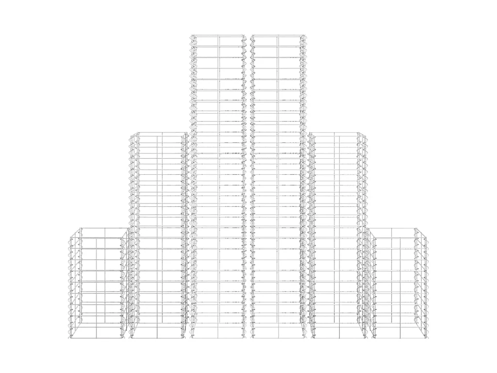 Cestas de muro de gaviones alambre galvanizado 6 unidades ES71123