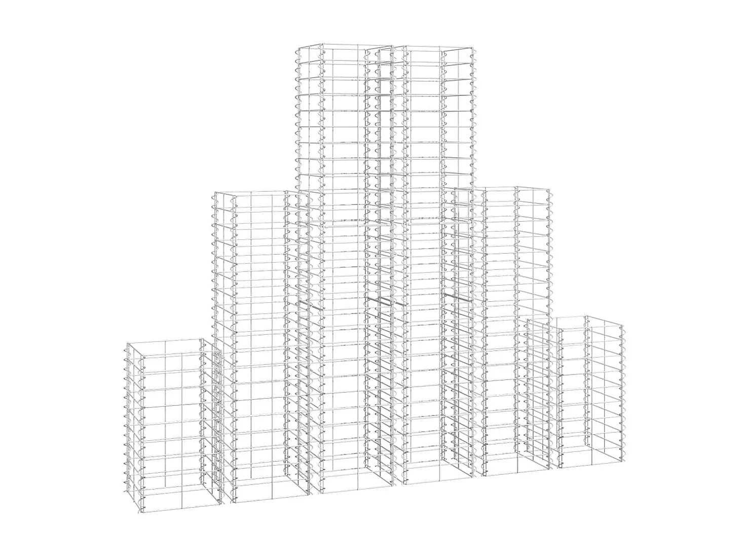 Jardinières 6 gabions en fil galvanisé  WVGQ1140