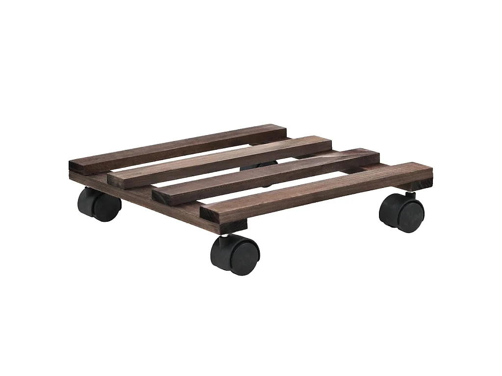 Jardinière Support roulant à plantes Bois de cèdre 4 pcs 25 x 25 cm BE2924