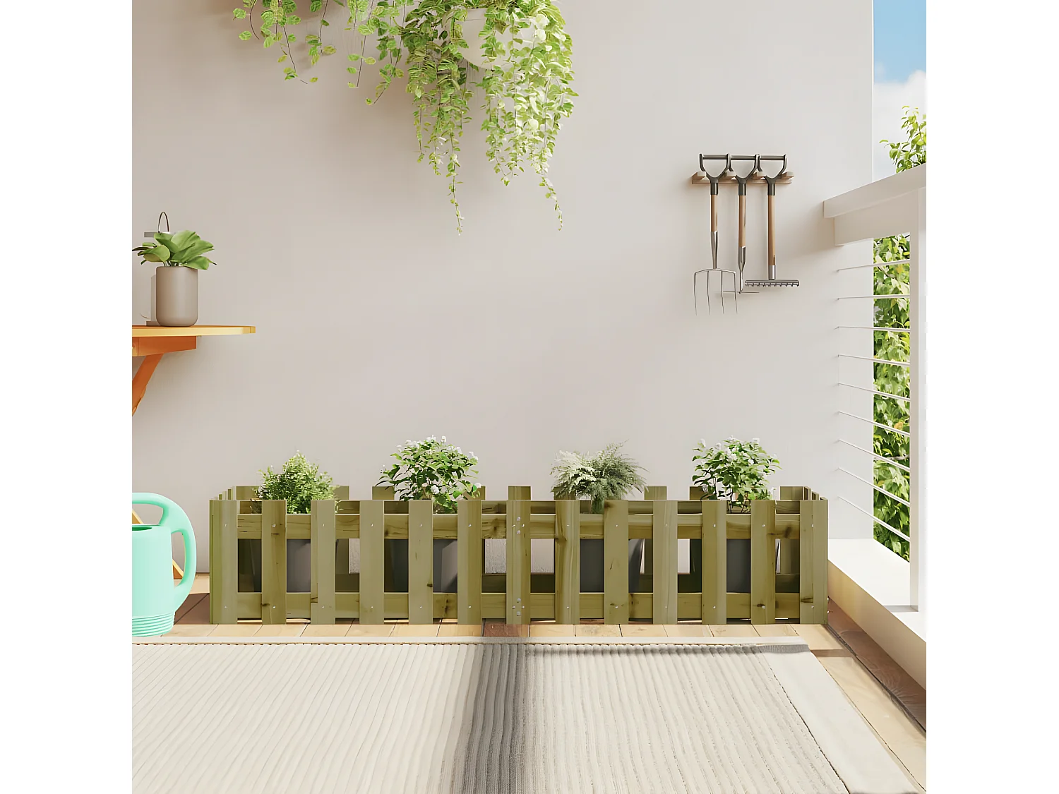 Plantenbak verhoogd hekontwerp 150x30x30 cm geïmpregneerd hout