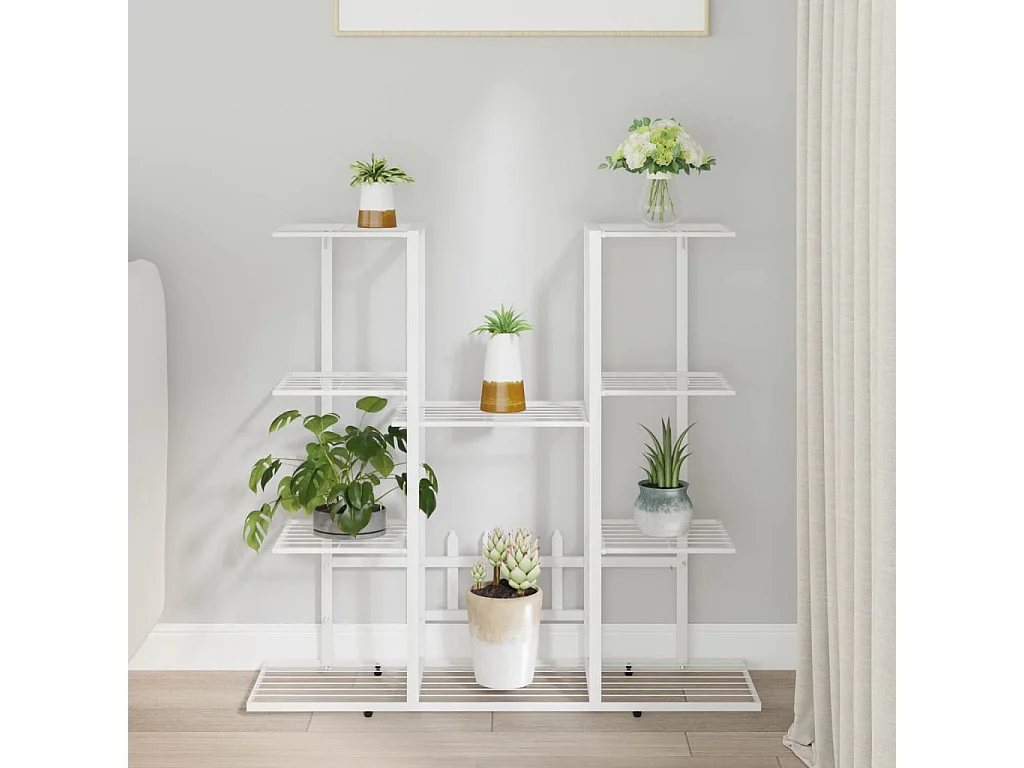 Jardinière 94,5x25x89 cm Blanc Fer BE9617