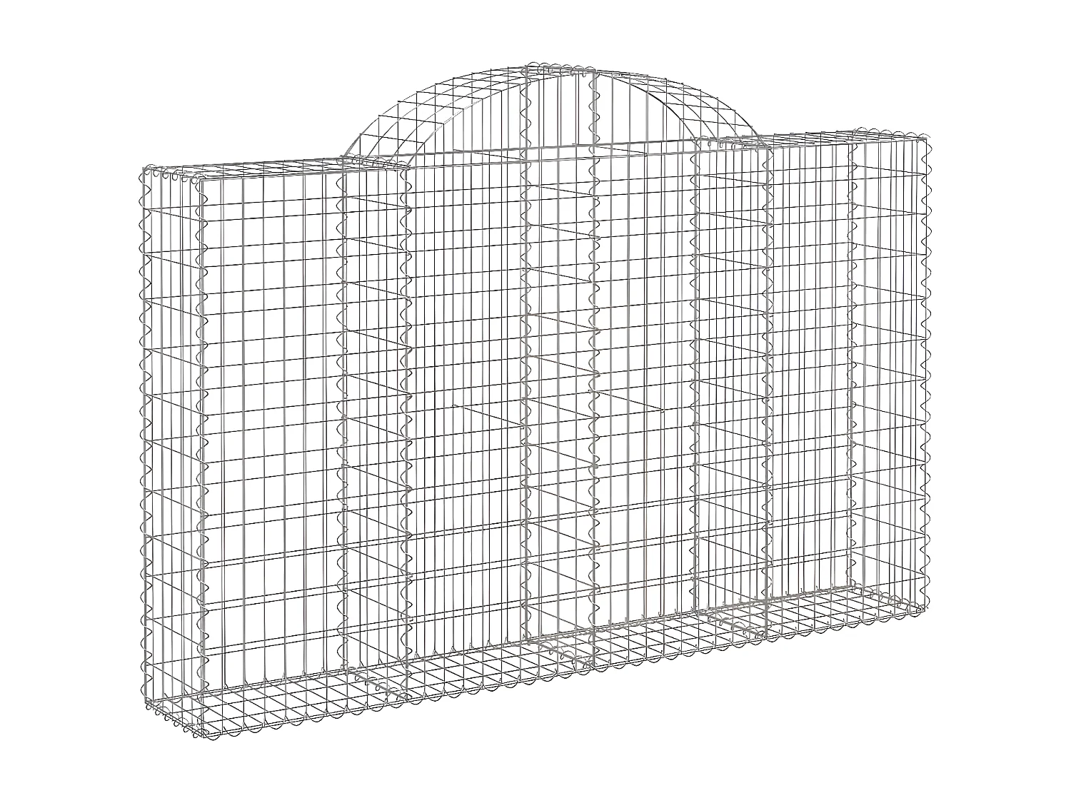 Cestos gabião arqueados 4pcs 200x30x120/140cm ferro galvanizado PT129766