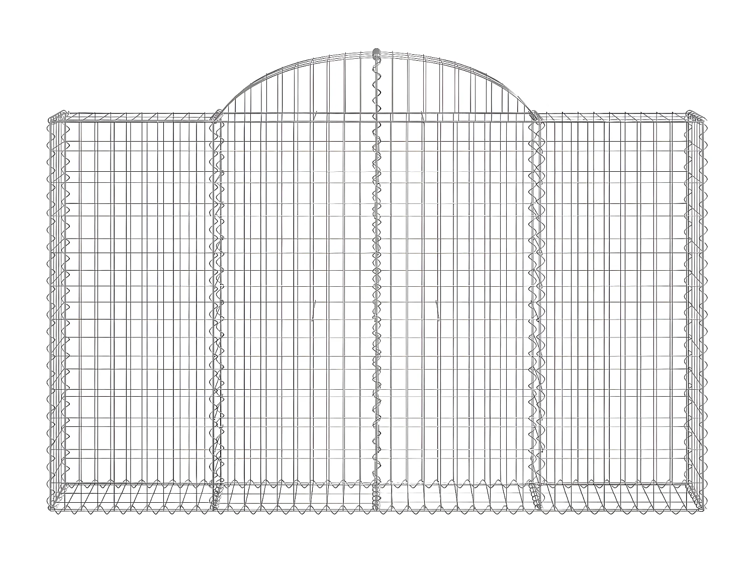 Cestos gabião arqueados 4pcs 200x30x120/140cm ferro galvanizado PT129766