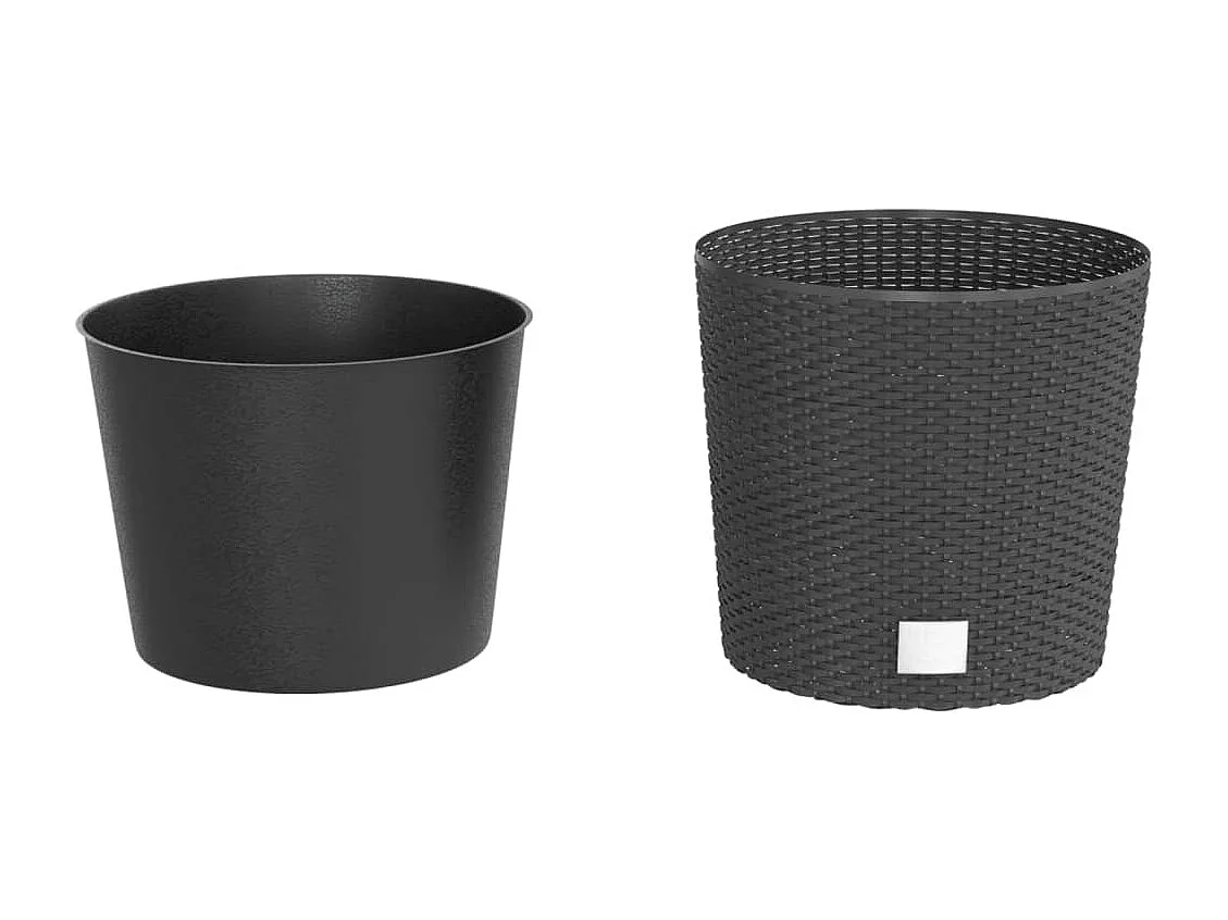 Vaso com interior removível 15 / 15,3 L vime PP antracite PT707585