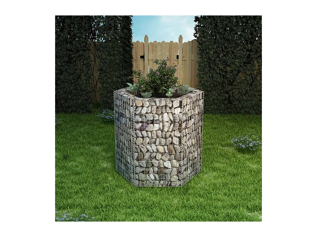 Lit surélevé à gabion hexagonale 100x90x100 cm WVGQ2230