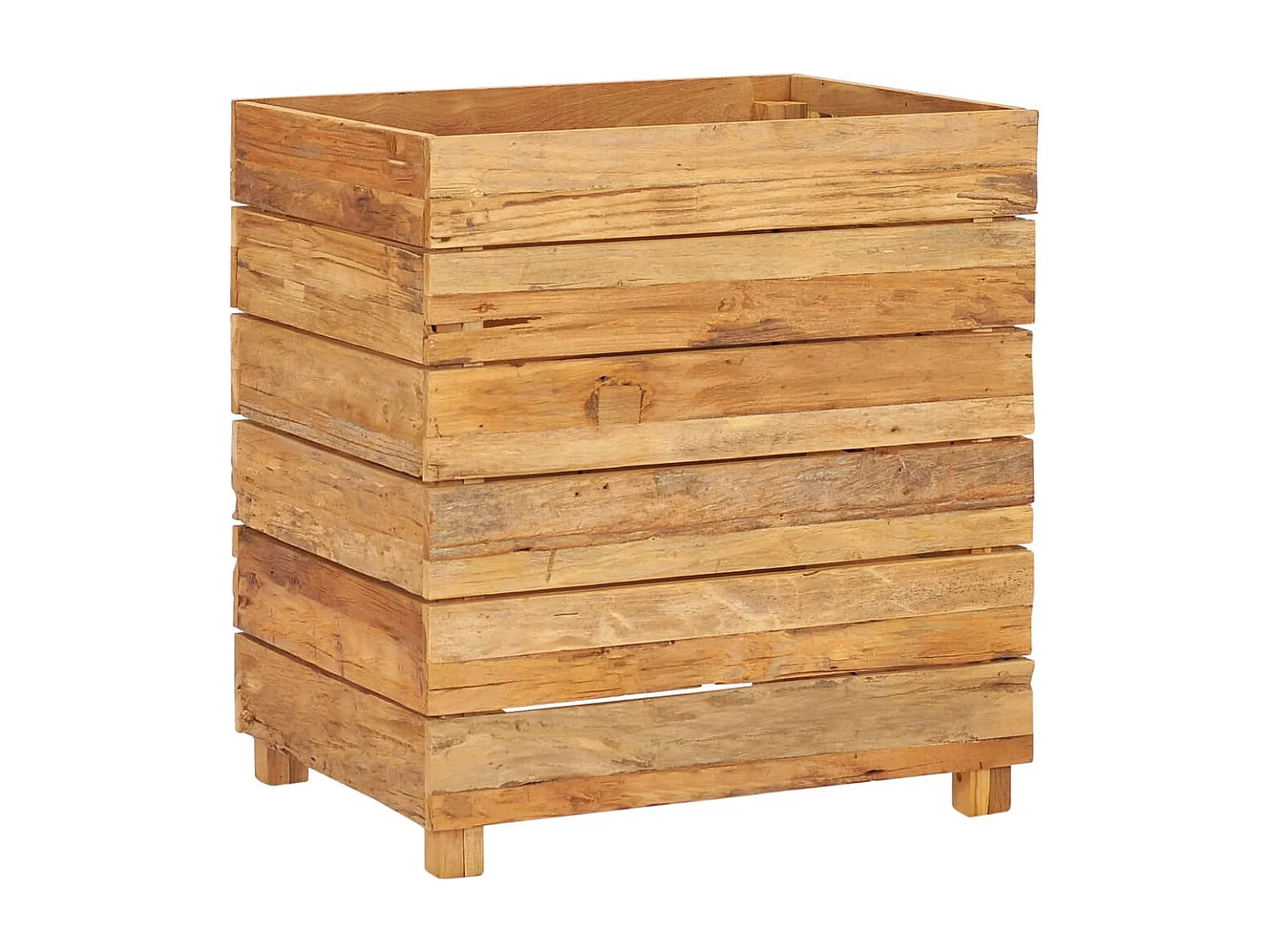 Plantenbak verhoogd 50x40x55 cm gerecycled teakhout en staal