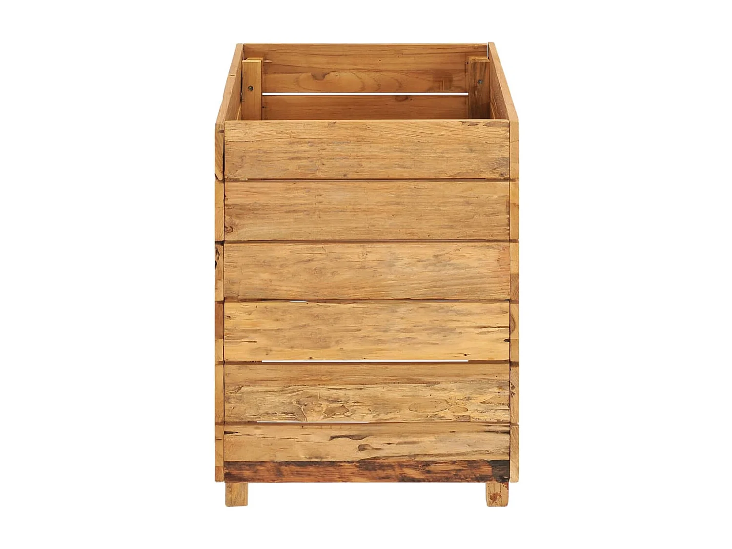 Plantenbak verhoogd 50x40x55 cm gerecycled teakhout en staal