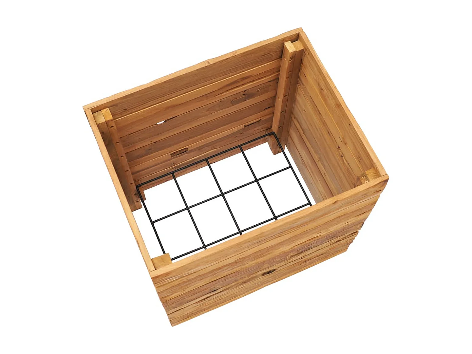 Plantenbak verhoogd 50x40x55 cm gerecycled teakhout en staal