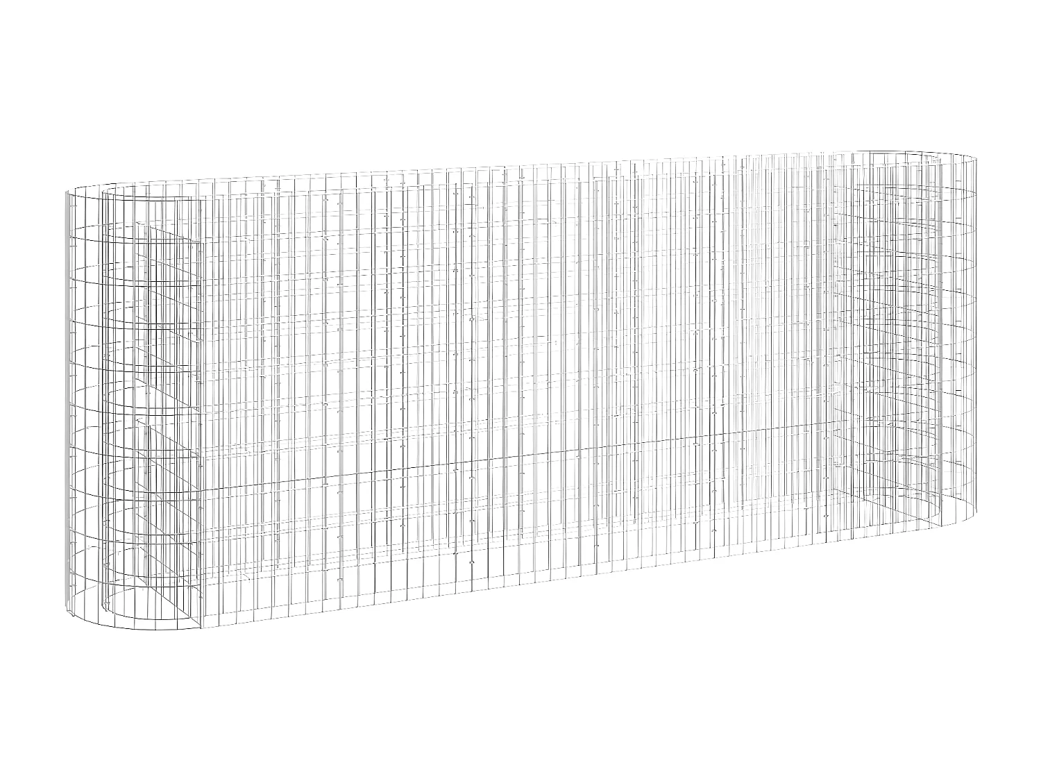 Gabion plantenbak verhoogd 260x50x100 cm gegalvaniseerd ijzer