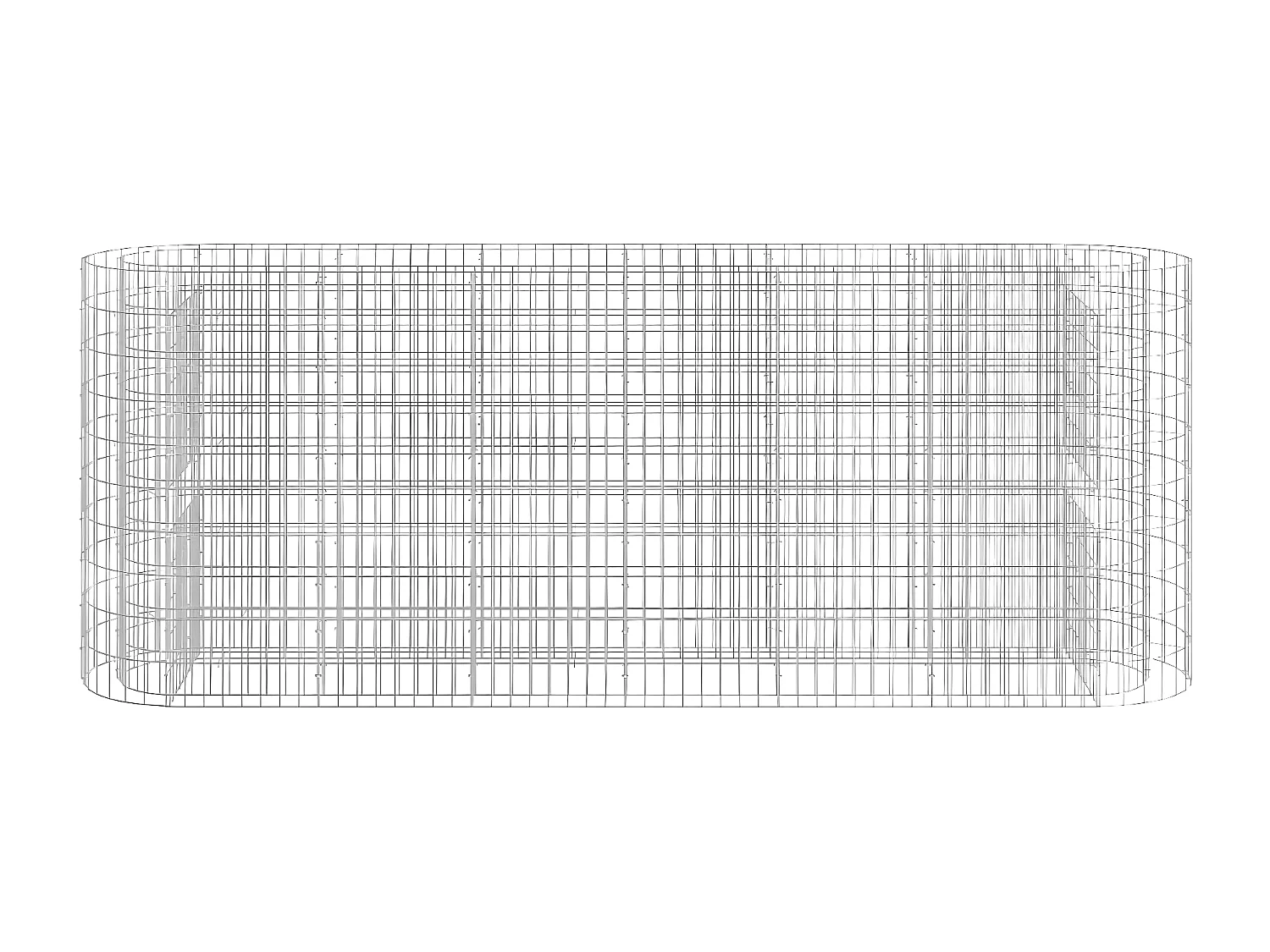 Gabion plantenbak verhoogd 260x50x100 cm gegalvaniseerd ijzer