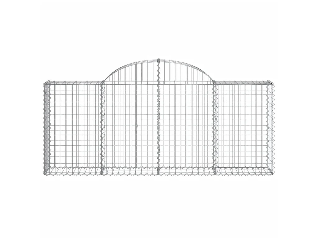 Paniers à gabions arqués 4 pcs 200x30x80/100 cm Fer galvanisé WVGQ1486