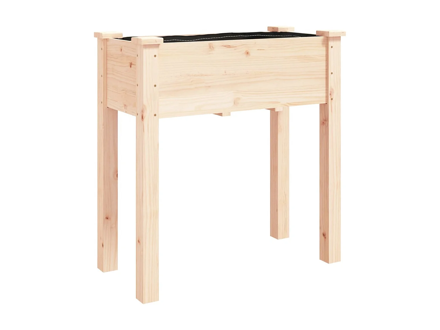 Jardinera con forro interior madera maciza de abeto 71x37x76 cm ES70802