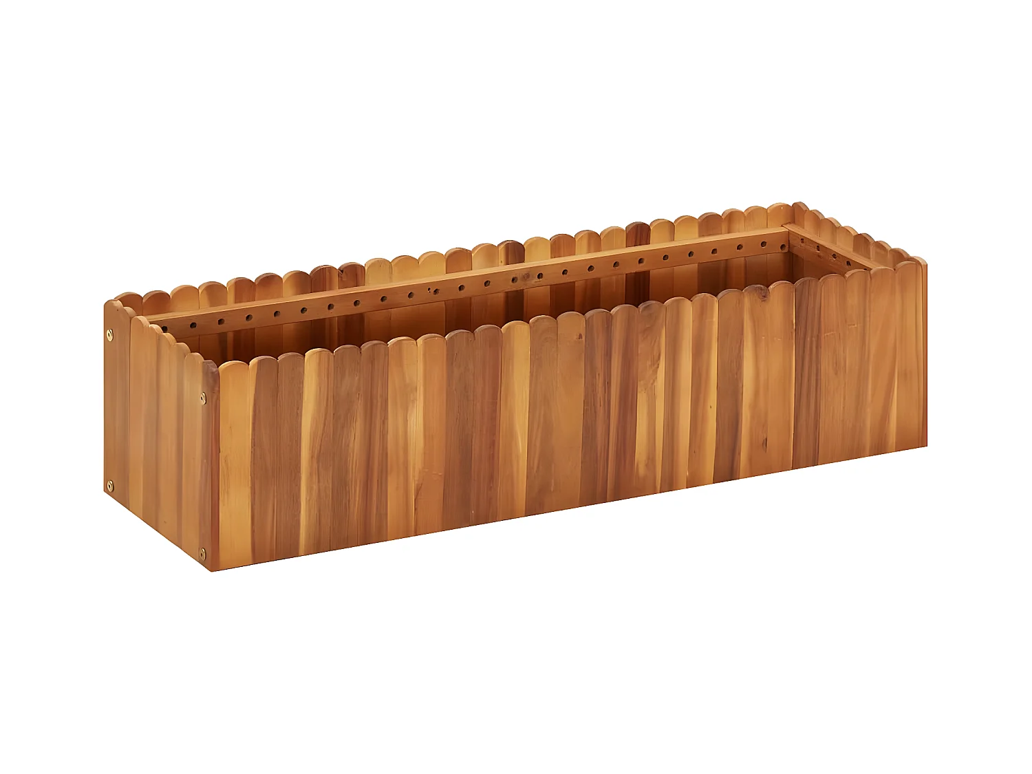 Jardinera de madera maciza de acacia 100x30x25 cm ES76196