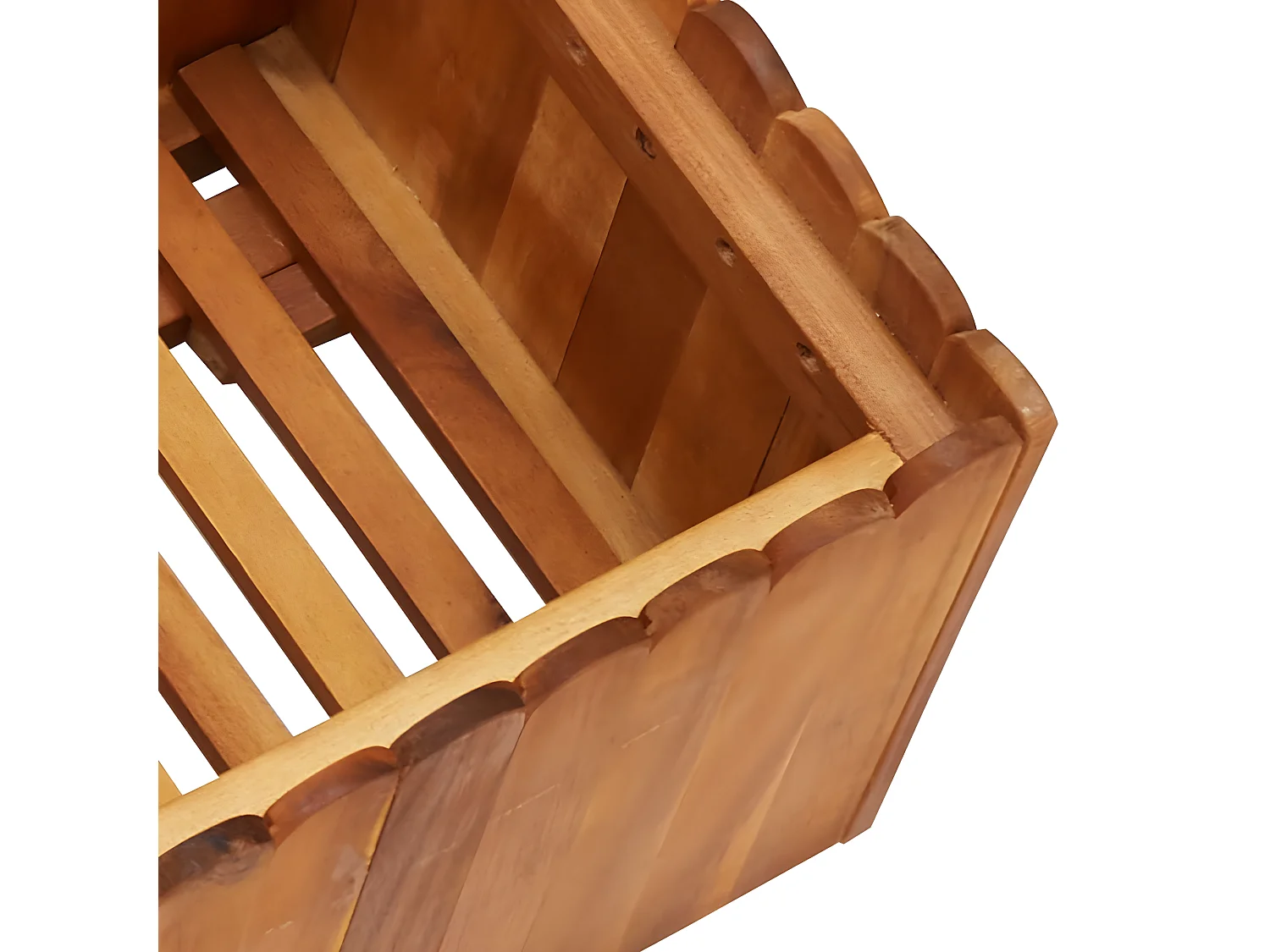 Jardinera de madera maciza de acacia 100x30x25 cm ES76196