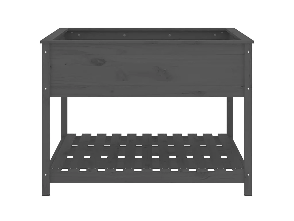 Jardinière et étagère Gris 111,5x111,5x81 cm Bois massif de pin BE1809