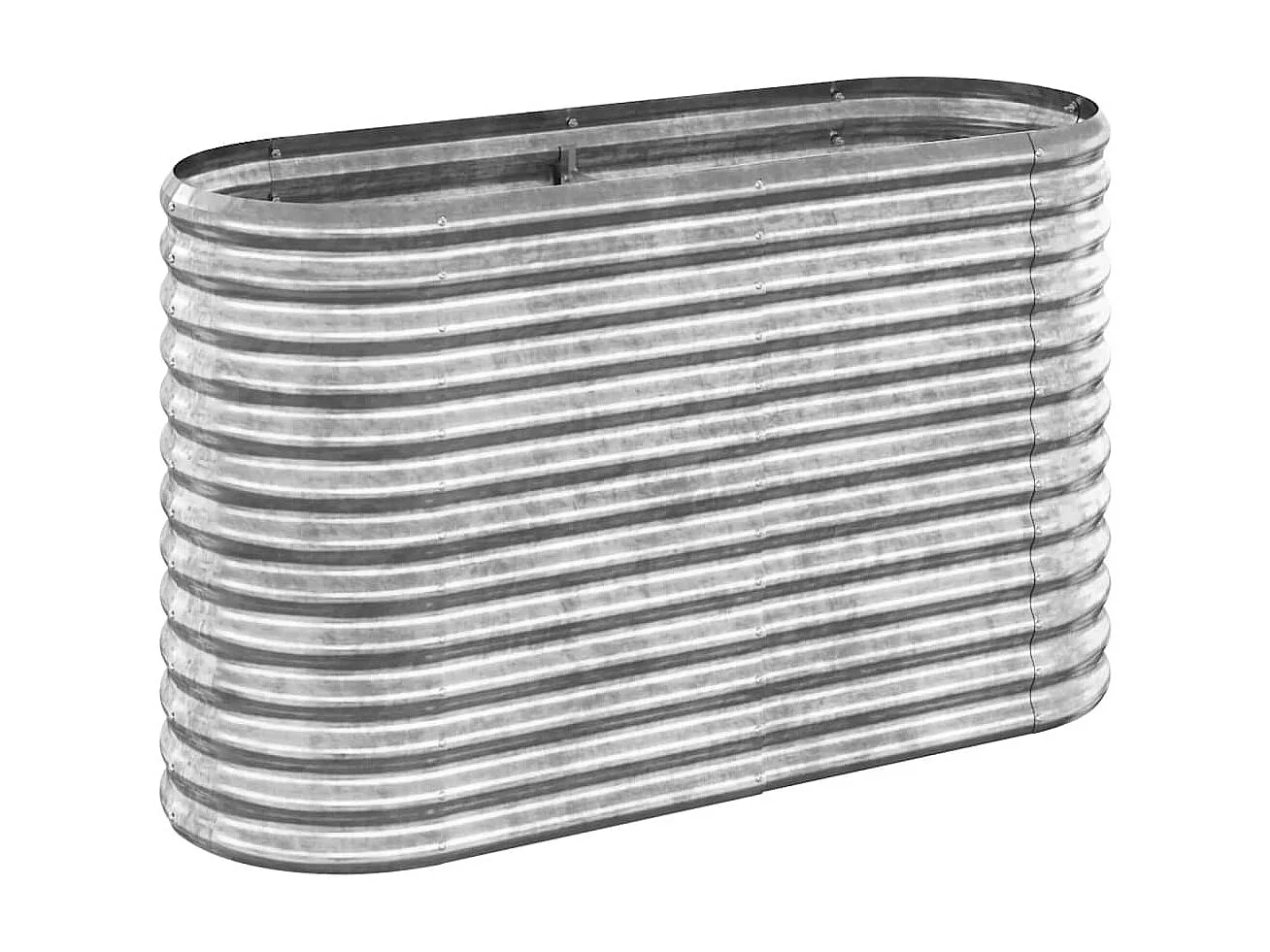 Jardinera arriate acero recubrimiento polvo plata 114x40x68 cm ES94153