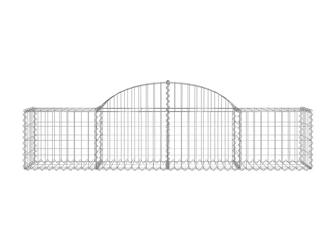 Cestas de gaviones 5 uds forma de arco hierro 200x50x40/60 cm ES79684
