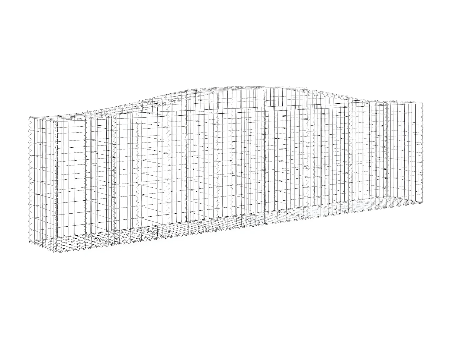 Cestas de gaviones 2 uds forma de arco hierro 400x50x100/120 cm ES14905