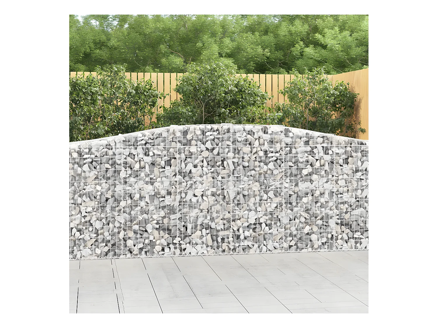 Paniers à gabions arqués 2 pcs 400x50x100/120 cm Fer galvanisé WVGQ7449