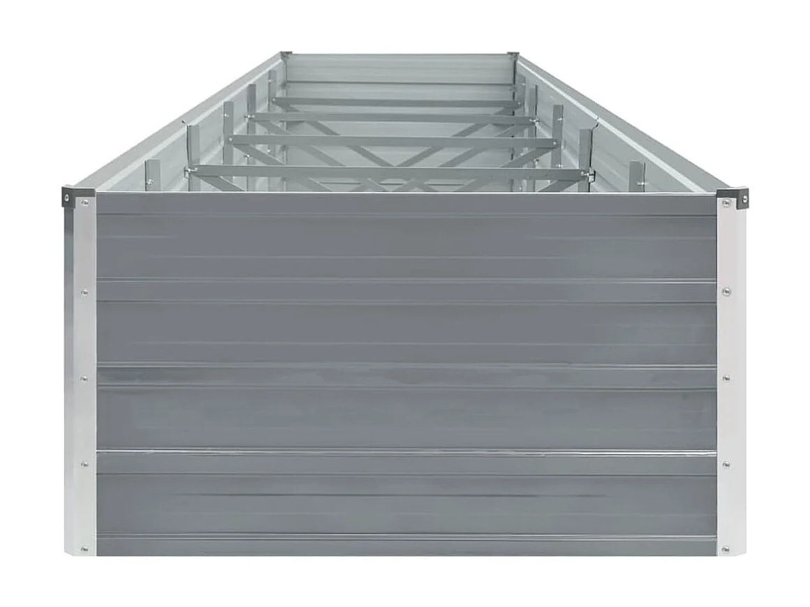 Jardinera de jardín de acero galvanizado gris 480x80x45 cm ES52575