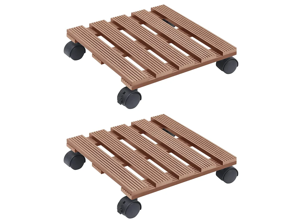Chariots à plantes 2 pcs Marron 30x30x7,5 cm WPC BE3526