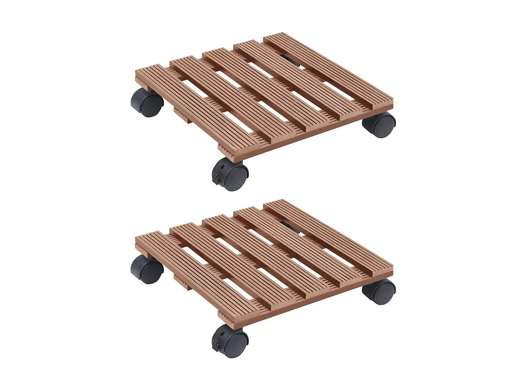 Chariots à plantes 2 pcs Marron 30x30x7,5 cm WPC BE3526
