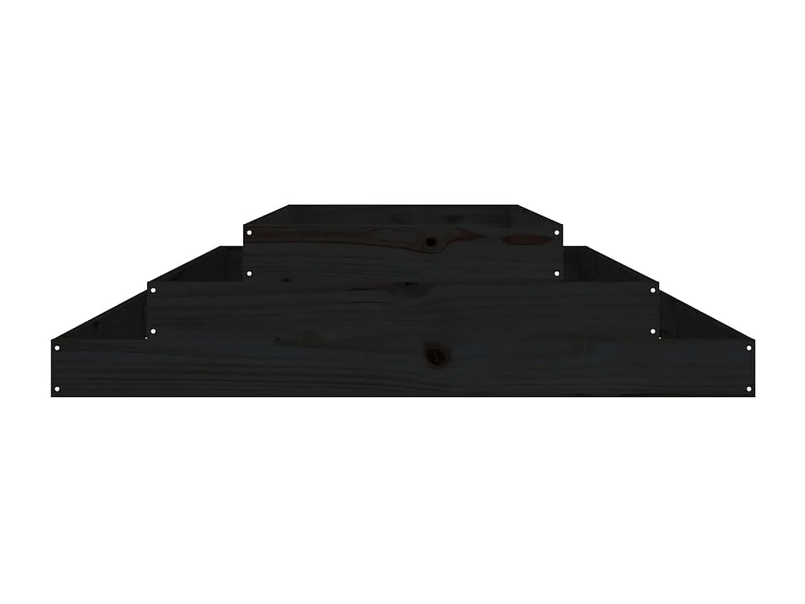 Jardinière Noir 110x110x27 cm Bois massif de pin BE6714