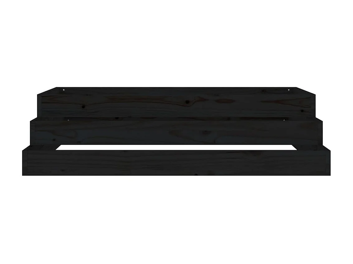 Jardinière Noir 110x110x27 cm Bois massif de pin BE6714