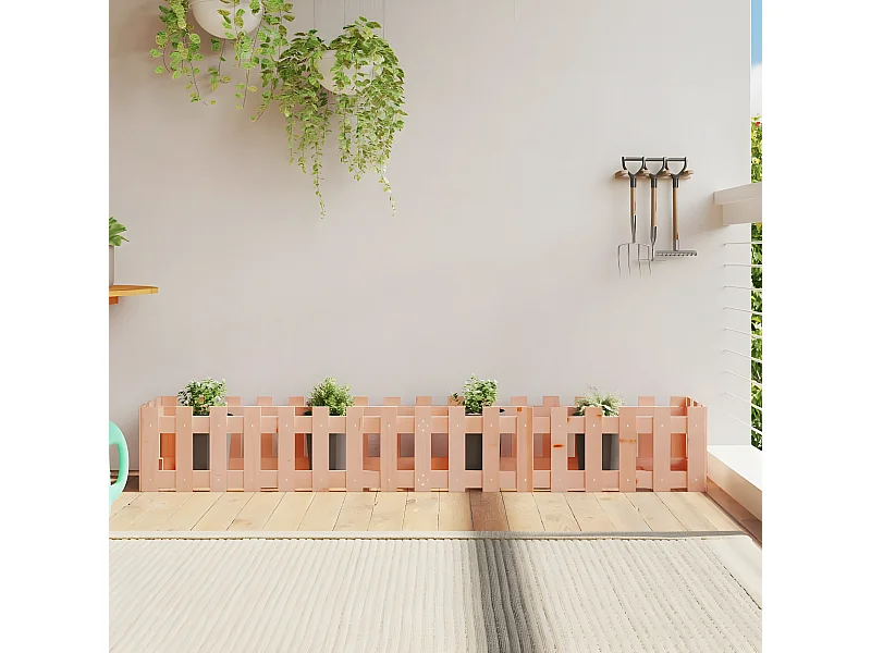 Jardinera elevado jardín valla madera maciza Douglas 200x30x30 cm ES63441