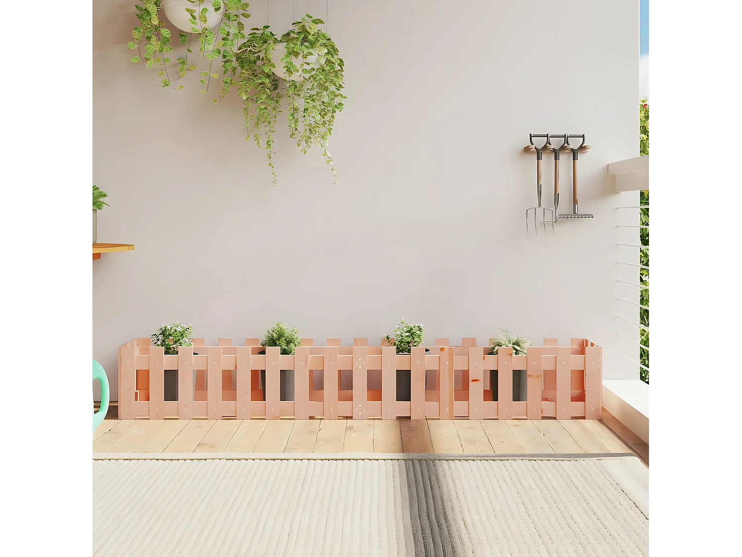 Plantenbak verhoogd hekontwerp 200x30x30 cm massief douglashout